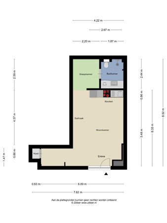Floorplan - Koopmansstraat 1F103, 2288 BC Rijswijk
