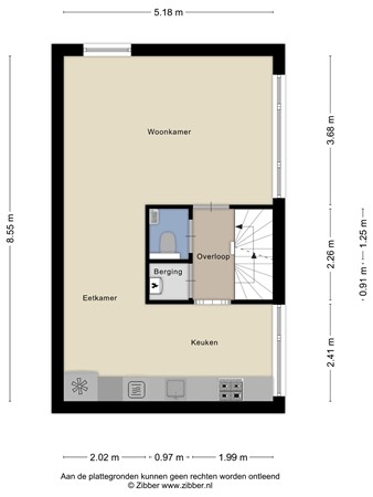 Floorplan - Jan Ligthartstraat 1, 2515 TS Den Haag