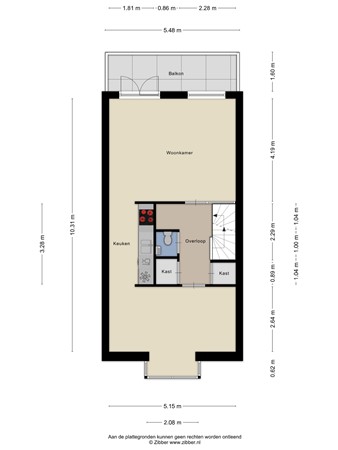 Floorplan - J.H. van den Broekstraat 15, 3071 MB Rotterdam