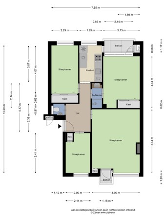 Floorplan - Prins Bernhardlaan 119, 2264 CC Leidschendam