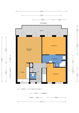 Floorplan - Stroveer 264, 3032 GA Rotterdam