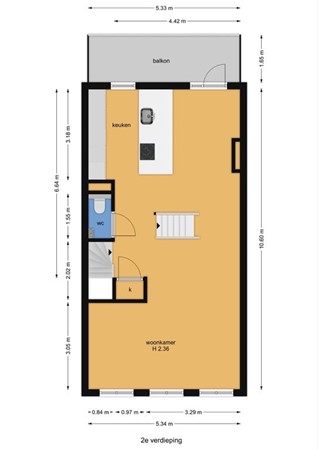 Floorplan - Malakkastraat 110, 2585 ST Den Haag