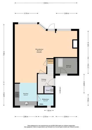Floorplan - Oudedijkse Schiekade 122, 3043 LC Rotterdam