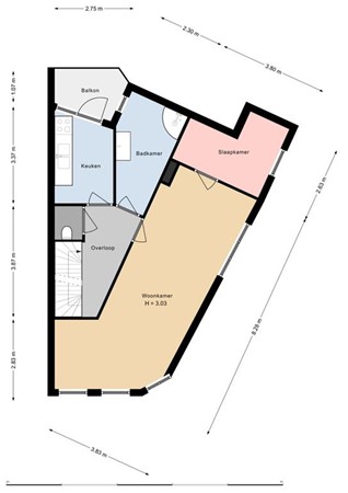 Floorplan - Paul Krugerlaan 116, 2571 HM Den Haag