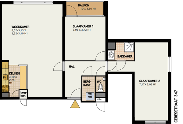 Floorplan - Ceresstraat 347, 6291 ZB Vaals