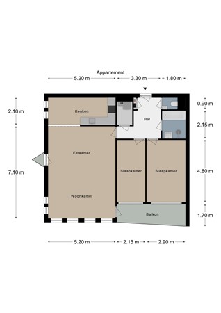 Floorplan - Sjwats Jris 33, 6291 LS Vaals