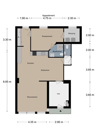 Floorplan - Kerkstraat 66a, 6291 AD Vaals