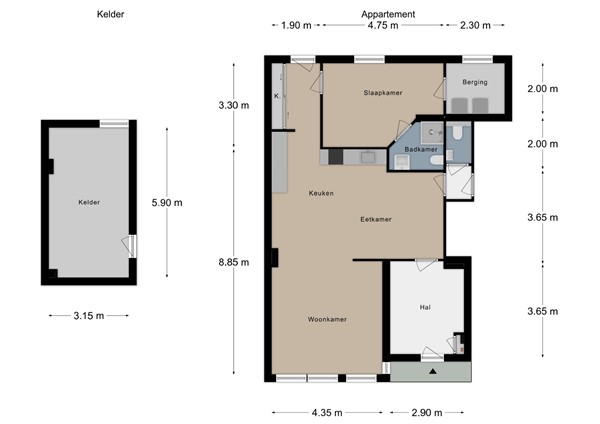 Floorplan - Kerkstraat 66a, 6291 AD Vaals