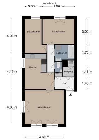 Floorplan - Bergstraat 19B, 6291 AX Vaals