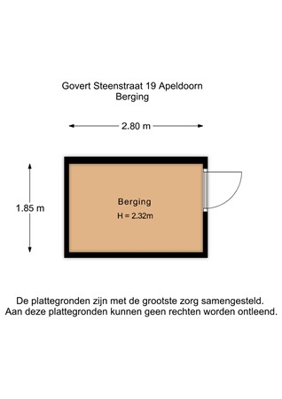 Govert Steenstraat 19, 7334 DA Apeldoorn - Govert steenstraat 19 - Berging - 2D.jpg