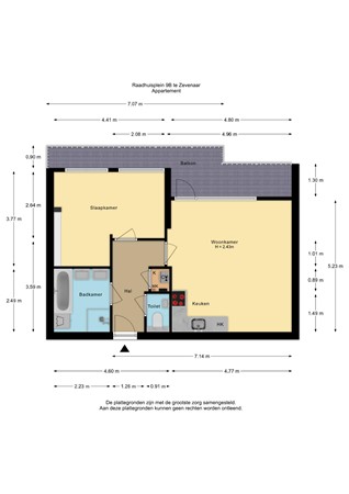 Raadhuisplein 9B, 6901 GN Zevenaar - Raadhuisplein 9B - Appartement - 2D.jpg