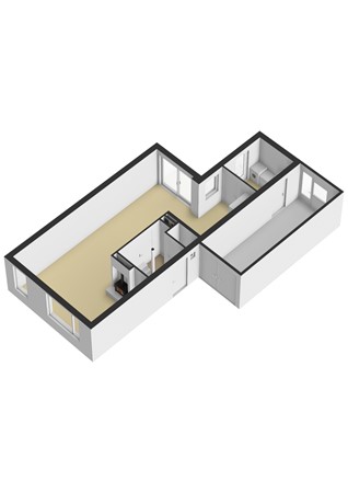 Eendrachtstraat 73C, 7335 CE Apeldoorn - Eendrachtstraat 73C - Begane grond - 3D.jpg