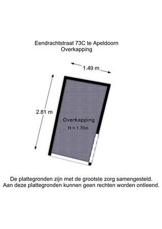 Eendrachtstraat 73C, 7335 CE Apeldoorn - Eendrachtstraat 73C - Overkapping - 2D.jpg