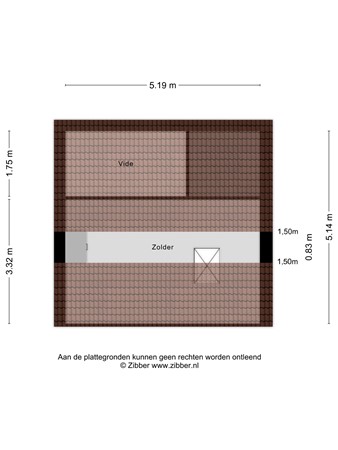 Meidoornplantsoen 33, 2161 MA Lisse - plattegrond meidoorn zolder.jpg