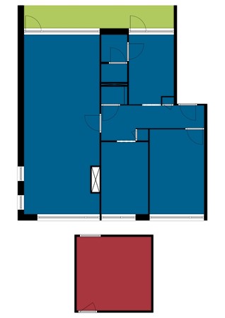 Floorplan - Azuurweg 298, 5044 KH Tilburg