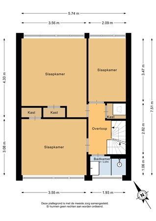 Lijsterbeslaan 27, 3181 BL Rozenburg Zh - Eerste verdieping - 2D.jpg