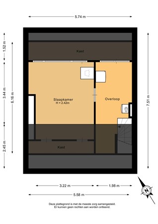 Lijsterbeslaan 27, 3181 BL Rozenburg Zh - Tweede verdieping - 2D.jpg