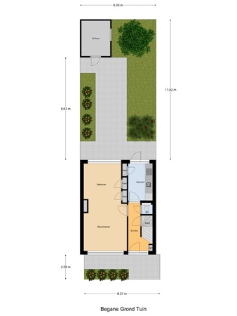 Dahliastraat 45, 3181 WJ Rozenburg - Begane_Grond_Tuin.jpg