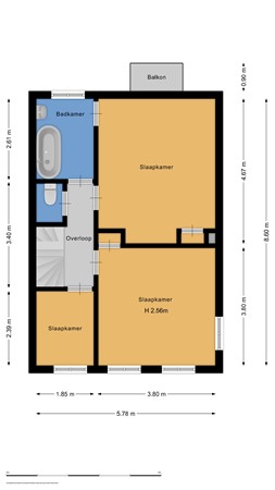 Floorplan - Van Riebeecklaan 1, 2024 AE Haarlem