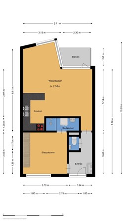 Floorplan - Wijckermolen 120, 1941 JA Beverwijk