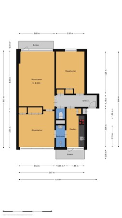 Floorplan - Albert Verweylaan 1II, 2024 JL Haarlem