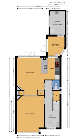 Floorplan - Von Bönninghausenlaan 21, 2161 ES Lisse
