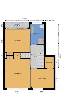 Floorplan - Von Bönninghausenlaan 21, 2161 ES Lisse