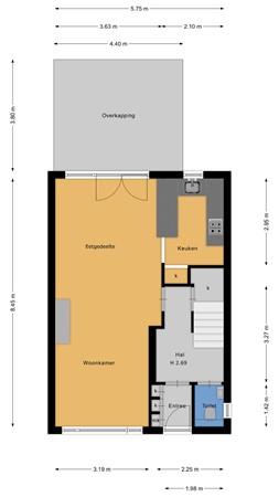 Floorplan - Melklaan 36, 1951 BT Velsen-Noord