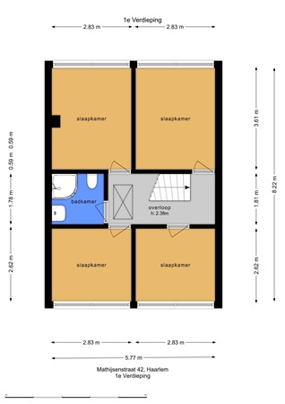 Floorplan - Mathijsenstraat 42, 2035 CN Haarlem