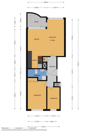 Floorplan - Rozenstraat 129, 2011 LT Haarlem