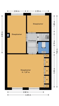 Floorplan - Zomerstraat 25, 2033 EN Haarlem