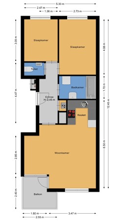 Floorplan - Rozenstraat 101, 2011 LT Haarlem