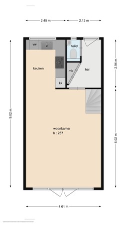 Floorplan - Madeliefstraat 24, 3286 VE Klaaswaal
