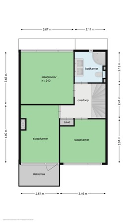 Floorplan - Frans Halsstraat 42, 3262 HG Oud-Beijerland