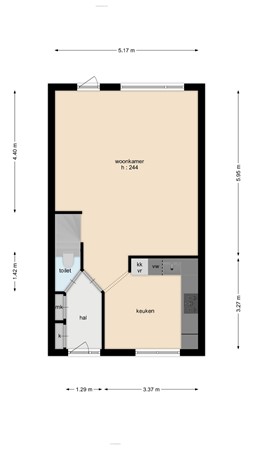 Floorplan - Hoefsmid 24, 3263 CC Oud-Beijerland