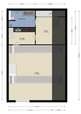 Drukkerij 11, 4651 SL Steenbergen - Bijgebouw eerste verdieping - 2D.jpg