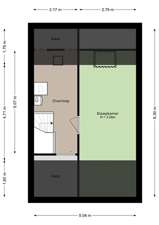 Oudesaag 12, 4651 ZH Steenbergen - Tweede verdieping - 2D.jpg
