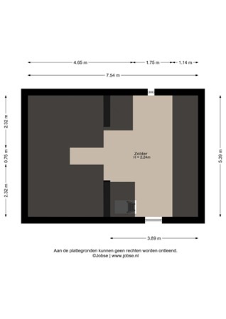 Zuidzijde Zoom 61A, 4611 DC Bergen op Zoom - Zolder - 2D.jpg
