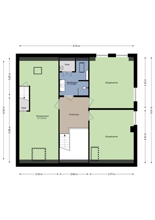 Westdam 40, 4651 BE Steenbergen - Eerste verdieping - 2D.jpg