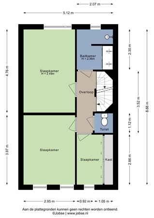 Nassau Bolwerk 9, 4651 TR Steenbergen - Eerste verdieping - 2D.jpg