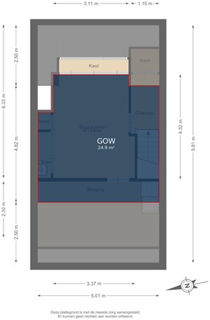 Bereveld 2, 3334 GA Zwijndrecht - Tweede verdieping - markings.jpg