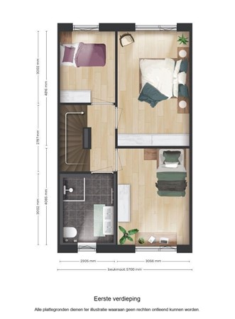 Leemkuilen 36, 6081 GS Haelen - Plattegrond 1e VD.jpg
