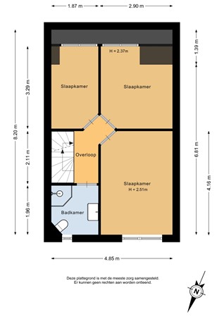 Hiddemaheerd 195, 9737 JL Groningen - Eerste verdieping - 2D.jpg