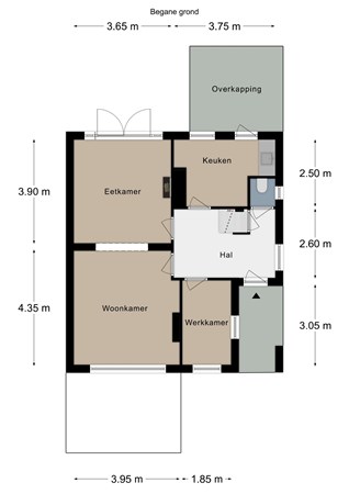 Floorplan - Akerstraat 133, 6445 CP Brunssum