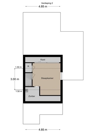Floorplan - Burgemeester Beckersstraat 1, 6265 AW Sint Geertruid