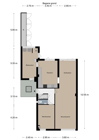 Floorplan - Beatrixstraat 7, 6267 BD Cadier en Keer