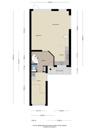 Floorplan - Zuideinde 18, 4671 BK Dinteloord
