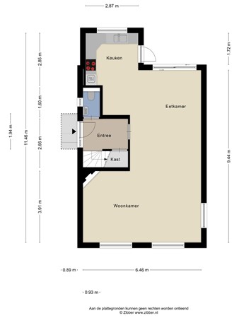 Floorplan - Karel Doormanstraat 51, 4671 AC Dinteloord