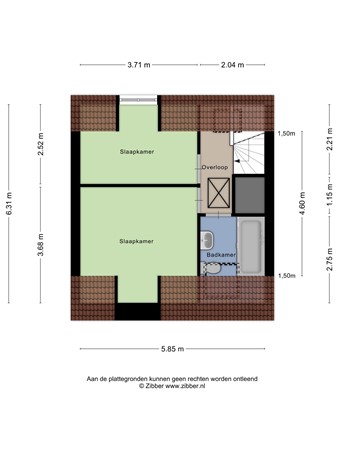 Floorplan - Rozemarijnstraat 3A, 4797 AS Willemstad