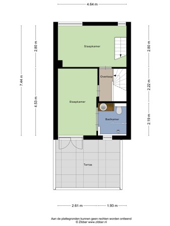 Floorplan - Westvoorstraat 44, 4671 CE Dinteloord